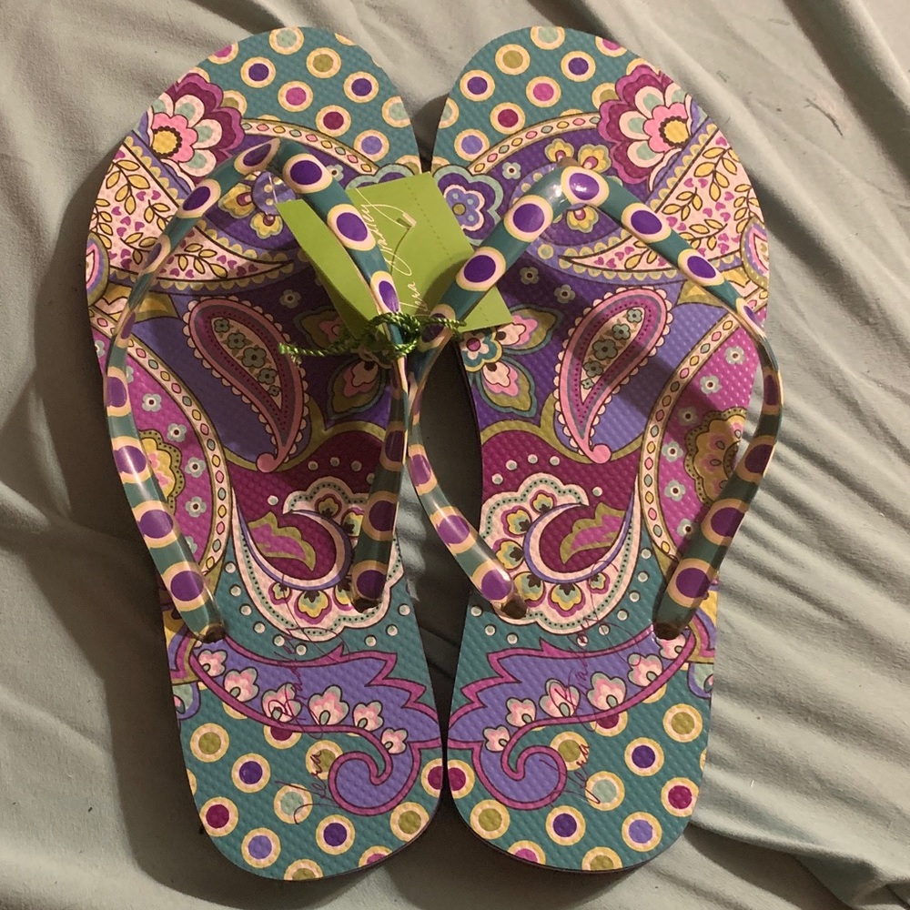 Colorful Paisley Flip Flops